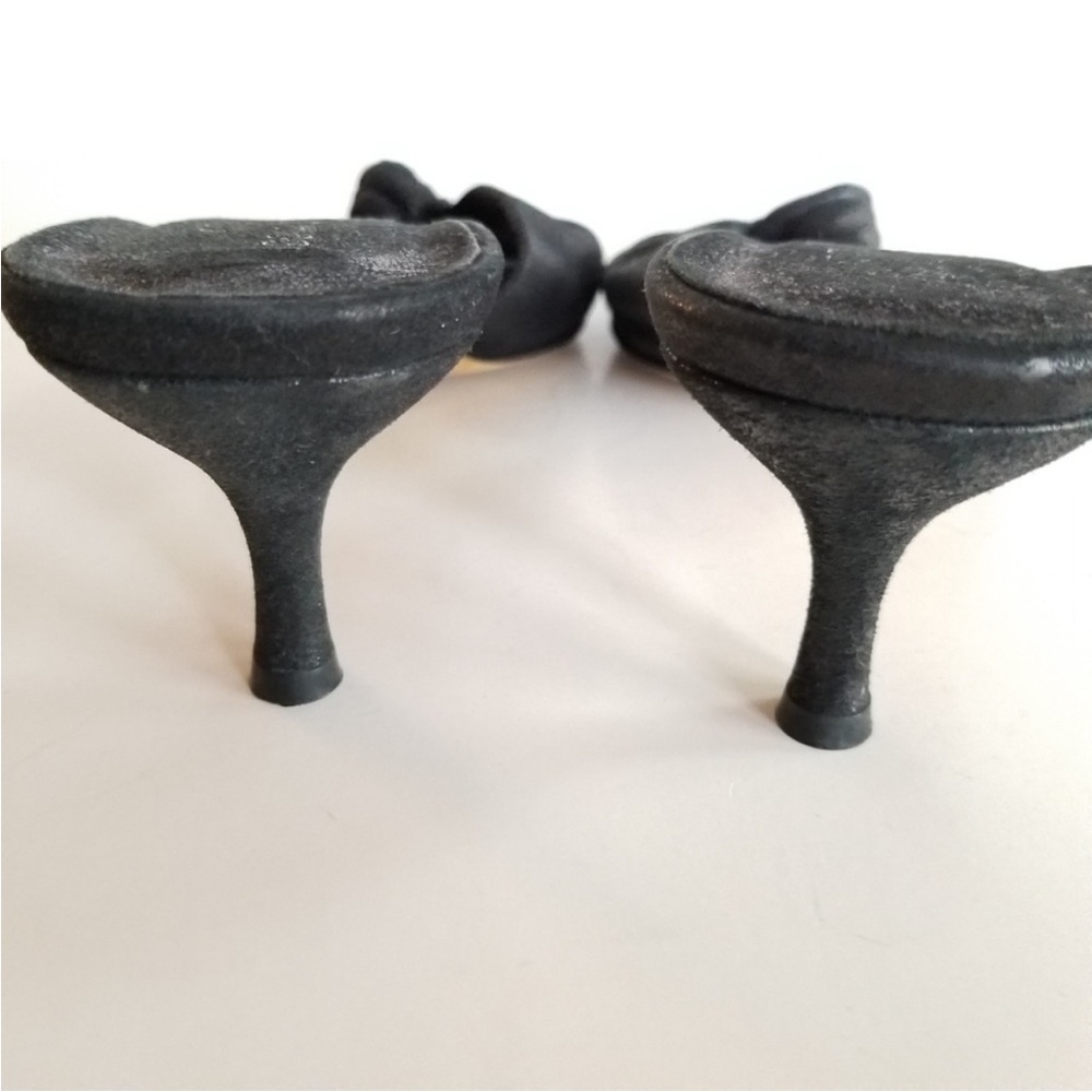 Donald Pilner Black Kitten Heels/ Mules 10 - Picture 4 of 6